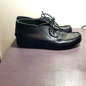 Sebago black leather shoes size 10.5